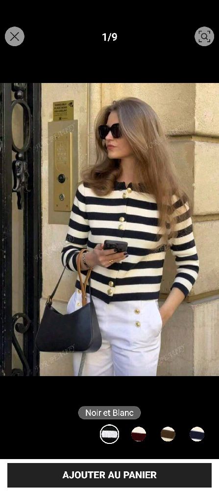 Gilet cardigan noir et blanc Shein