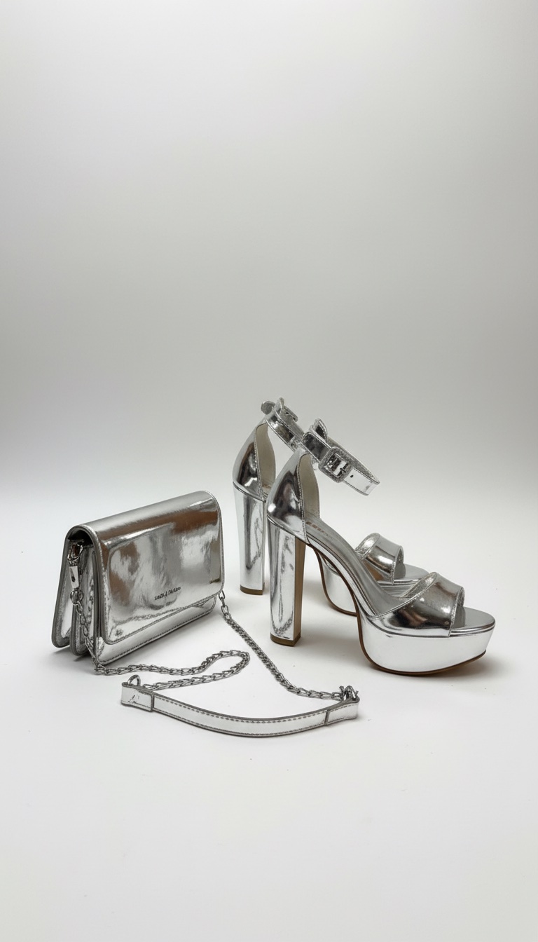 Lot :Sac shein +talon argent