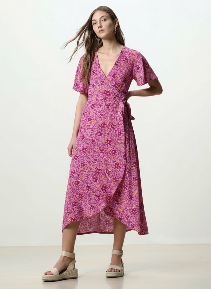 Robe portefeuille Lefties à imprimé floral est une pièce de mode