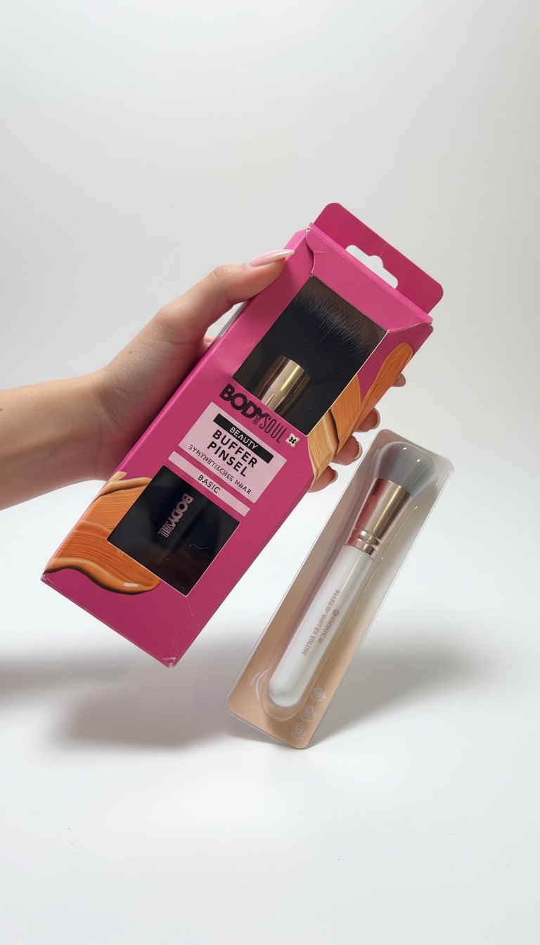 2 pinceaux de maquillage de la marque BODY SOUL et ESSENCE