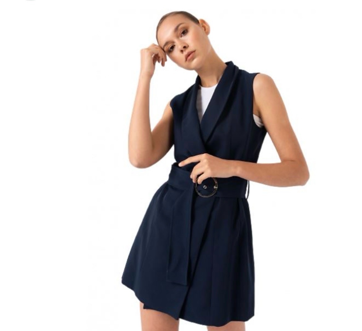 Robe blazer bleu marine