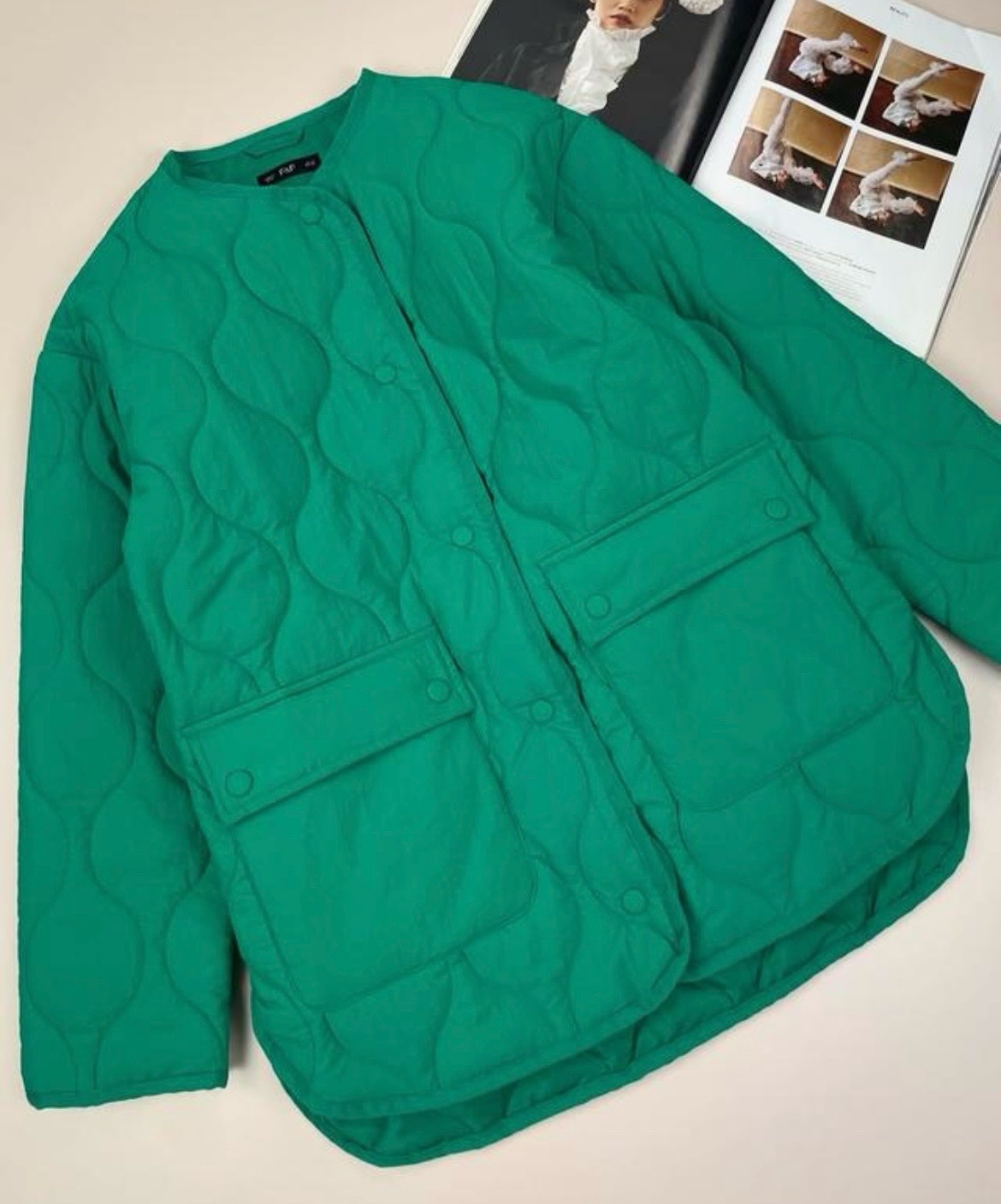 Veste matelassée verte tendance