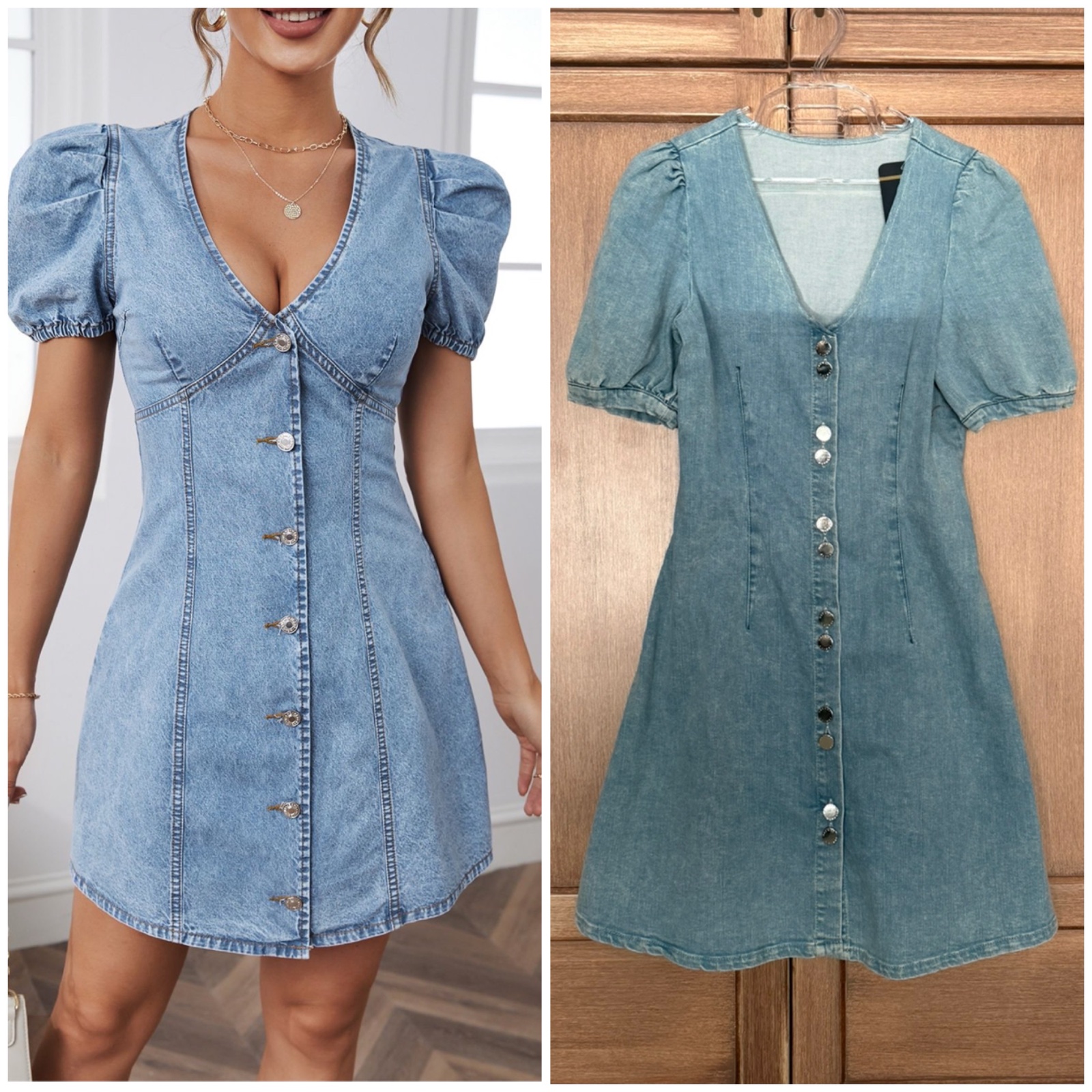 Mini robe en jean délavé