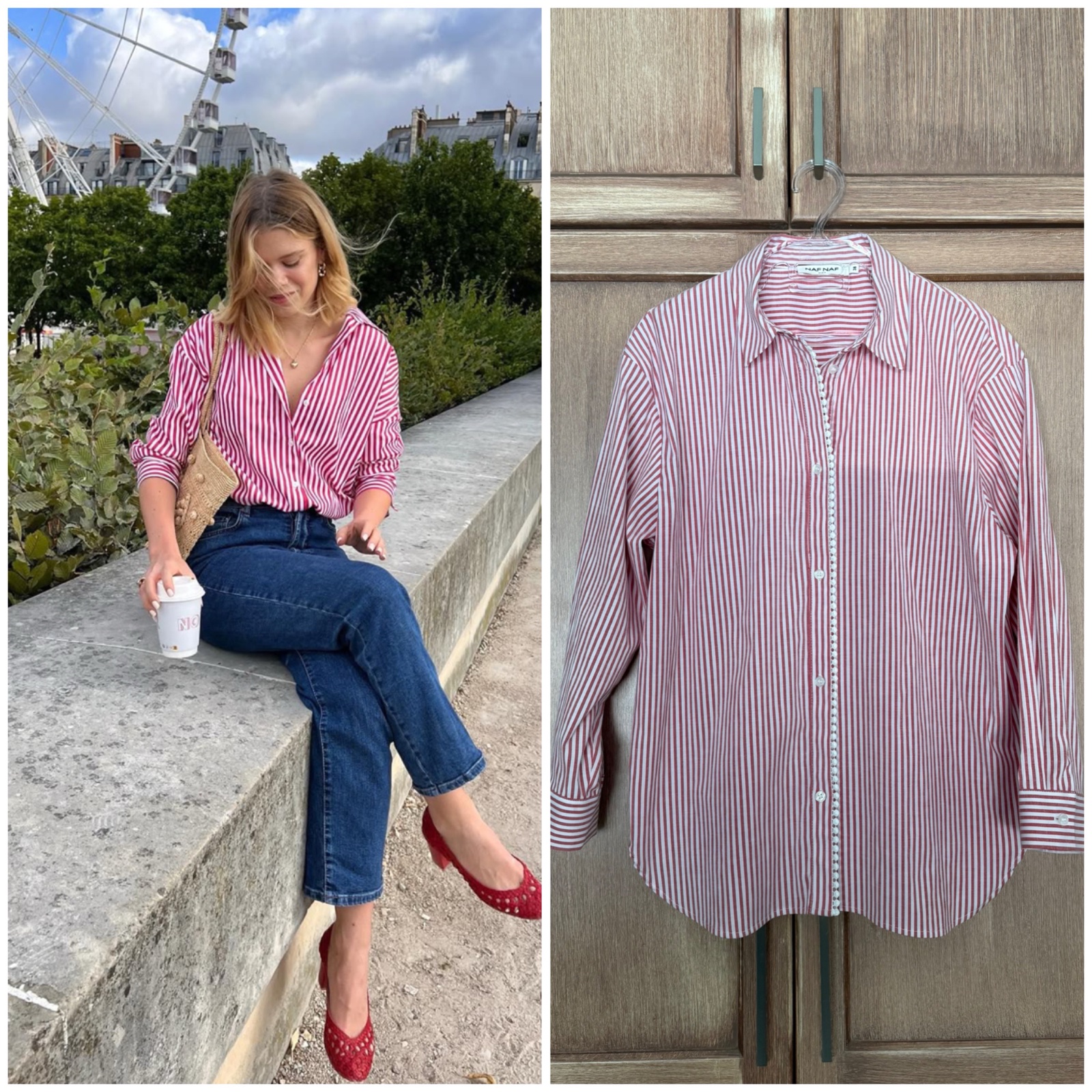 Pink striped shirt