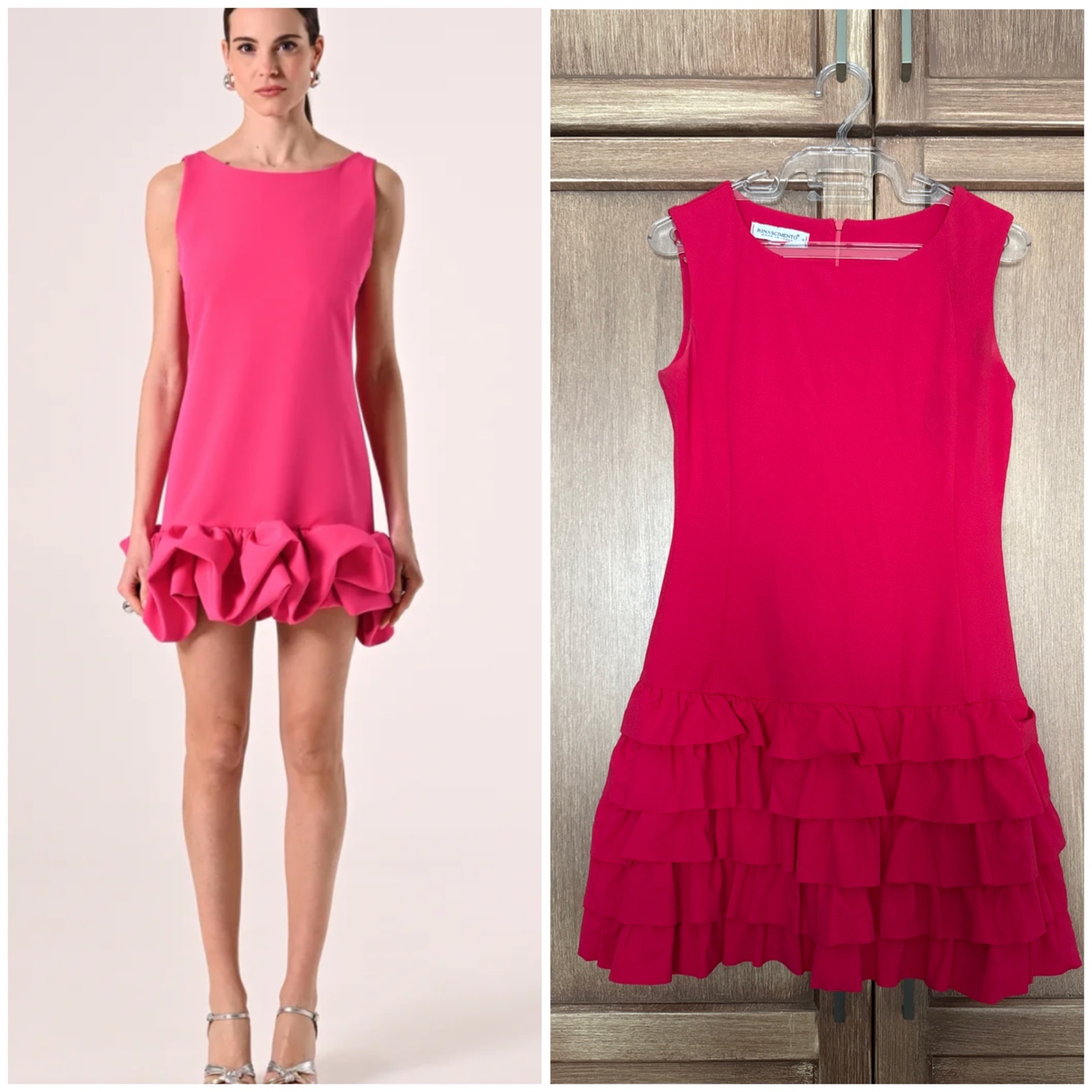 Robe rose fushia à froufrou