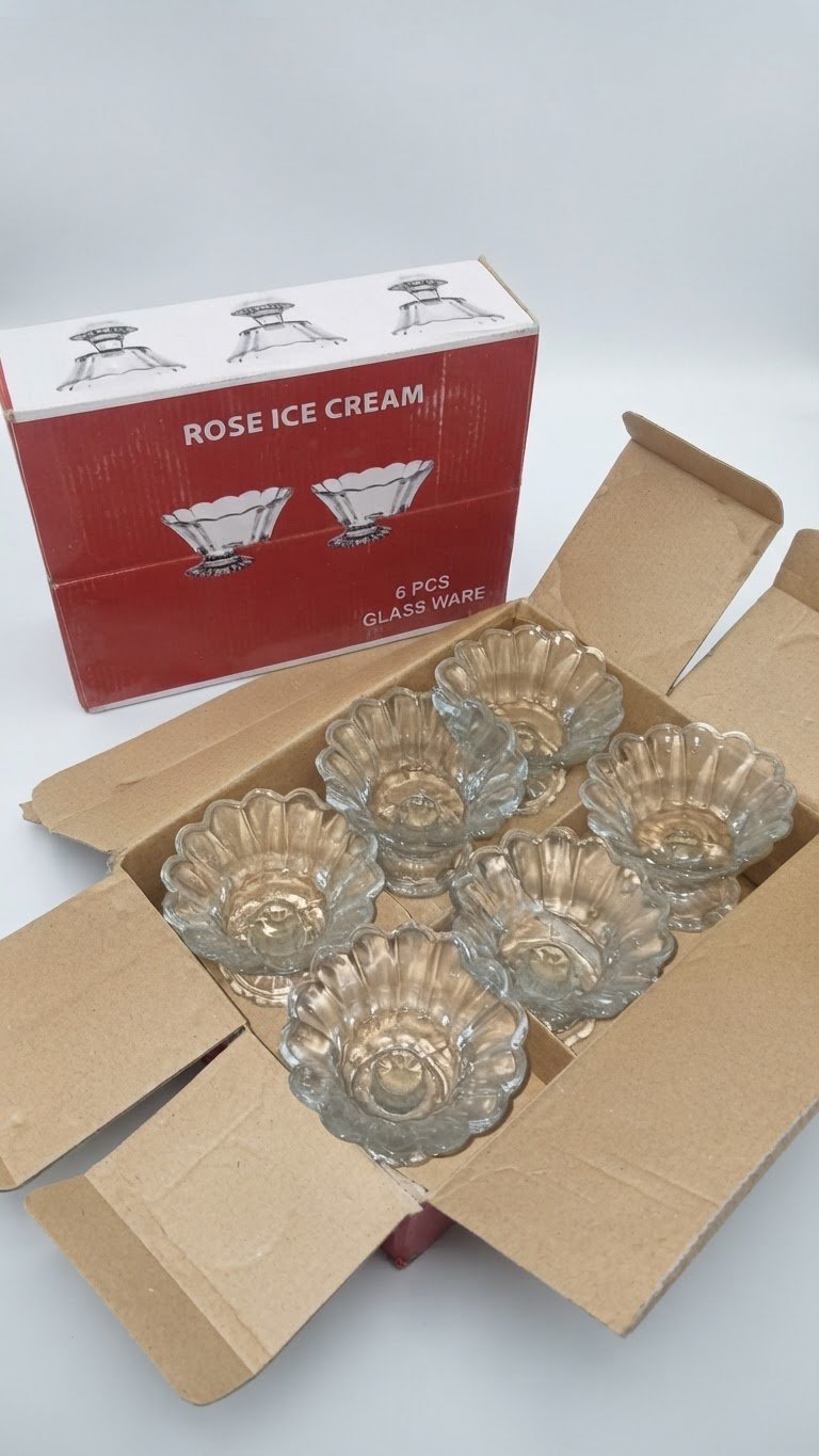 Set de 6 coupelles en verre fleur🍨