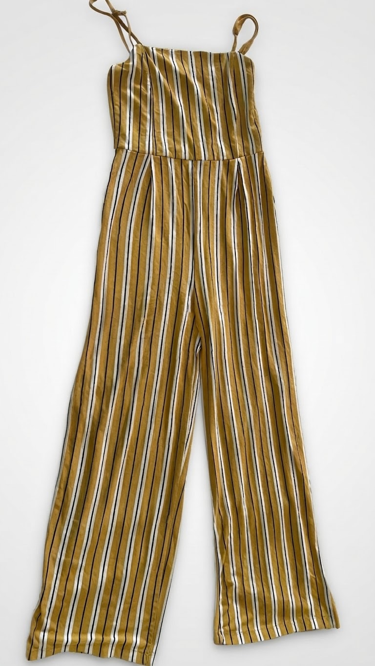 Combinaison large rayée jaune 