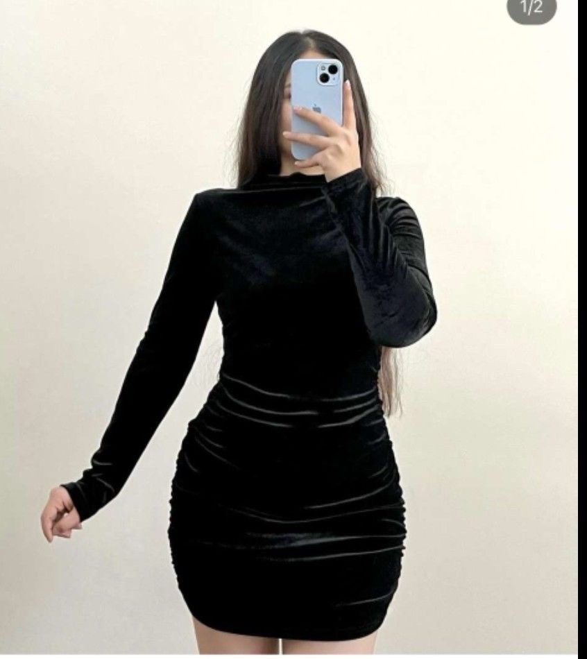 Robe velours noir