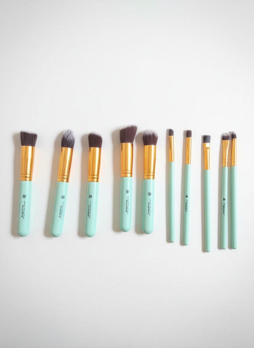 10 applicateurs de maquillage professionnel vert