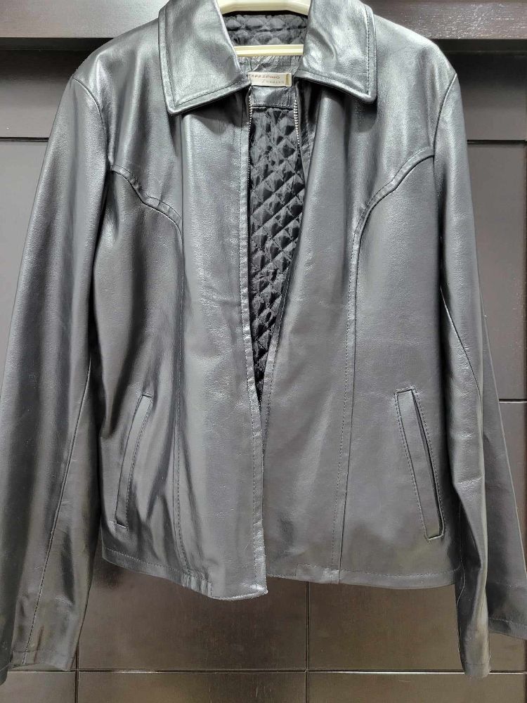 Veste Specchio Femme Cuir Noir Vintage 