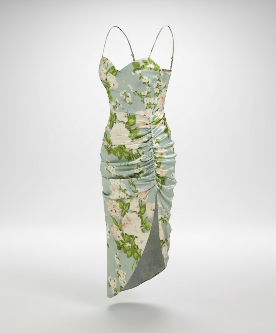 Robe satin floral de CIDER