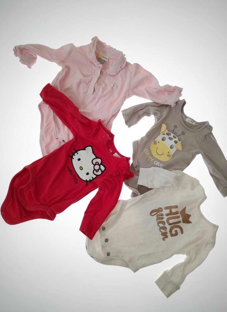 4 bodys bébé fille 1-3 mois