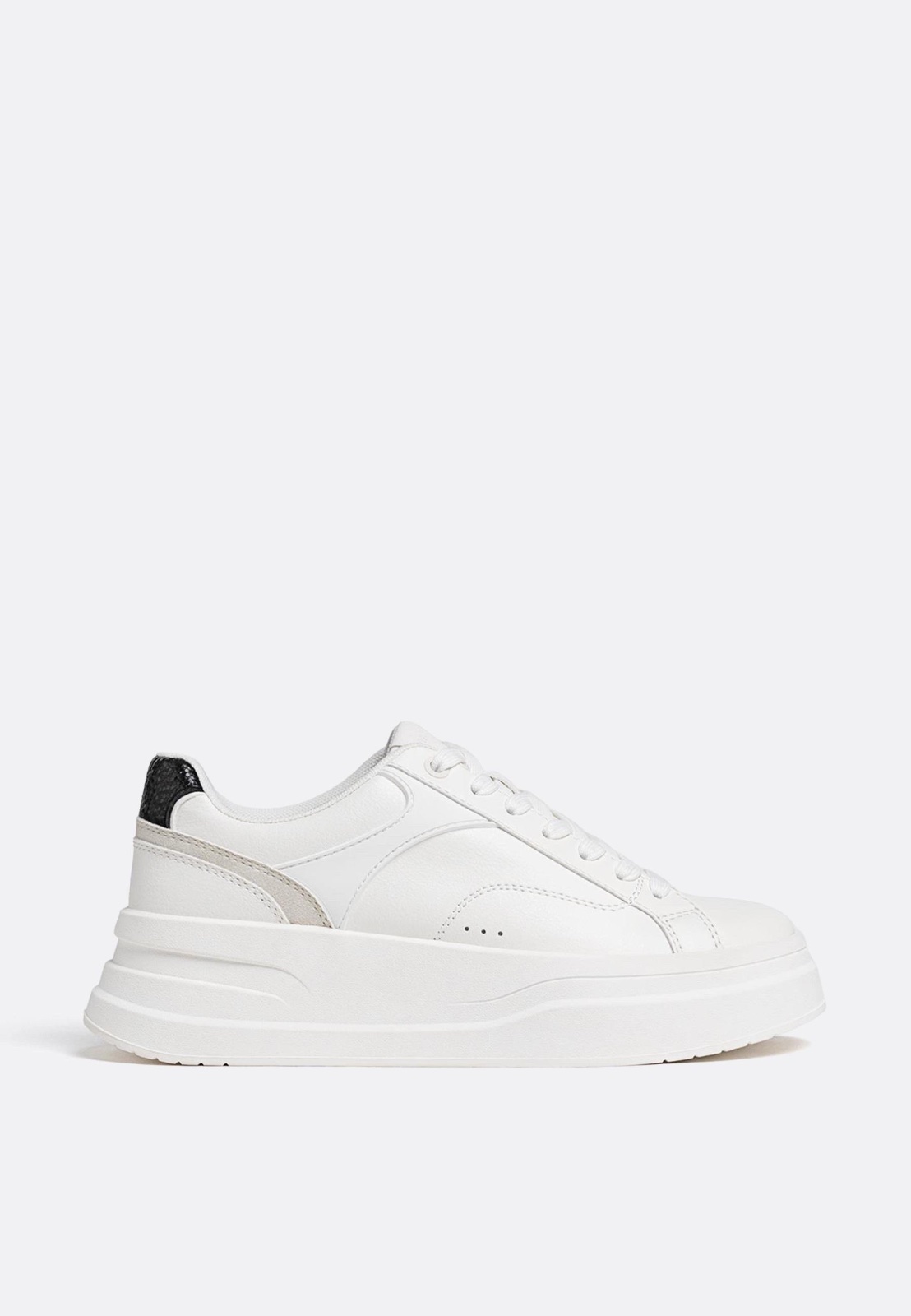 Baskets casual flatform blanches