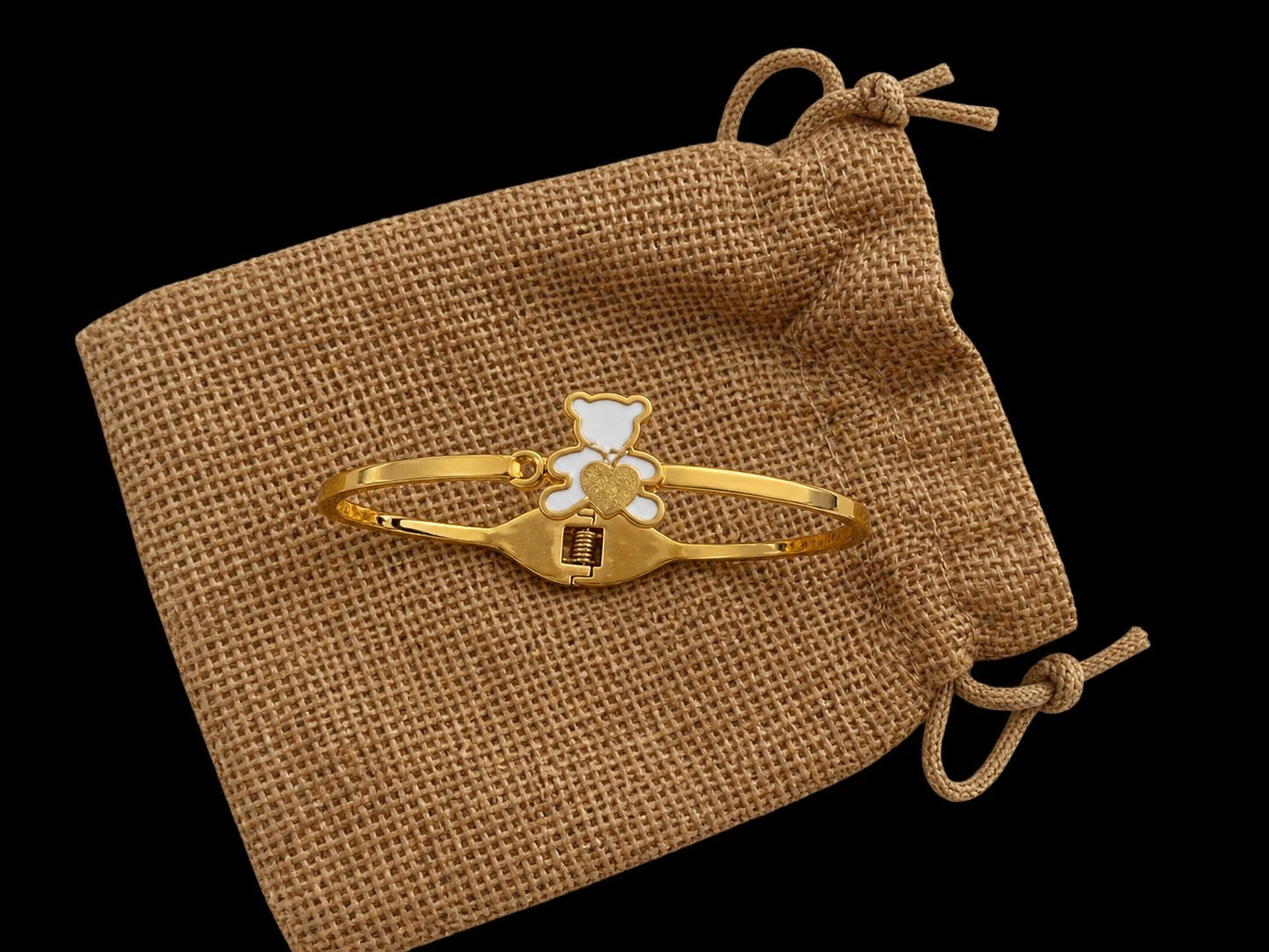 Bracelet doré rigide inoxydable 
