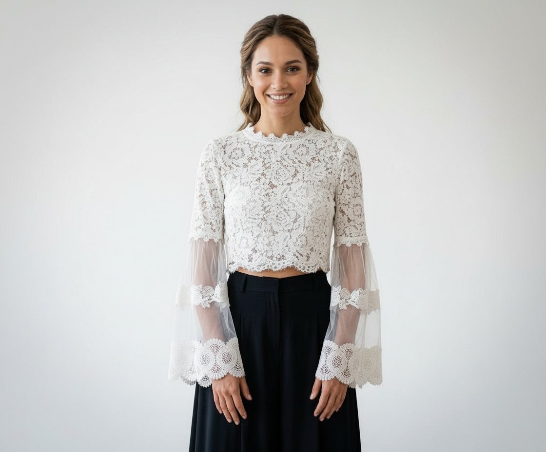 Crop top en dentelle 