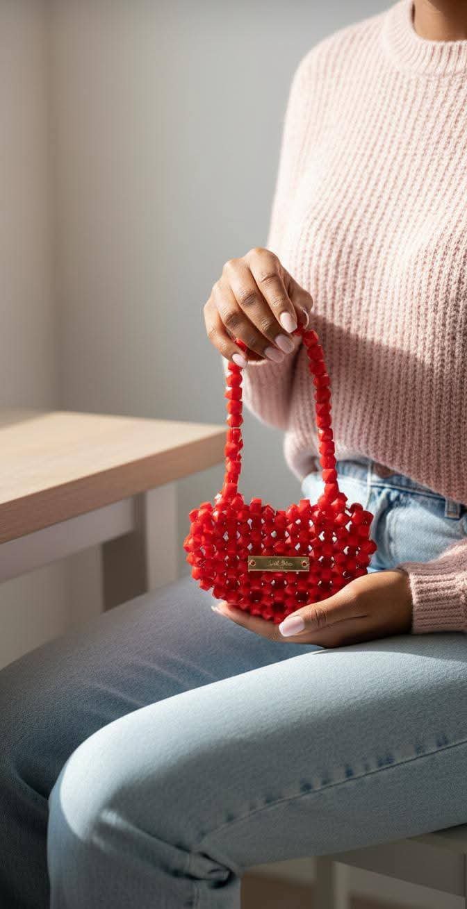 Petit sac en perle comme accesoire pour fillette