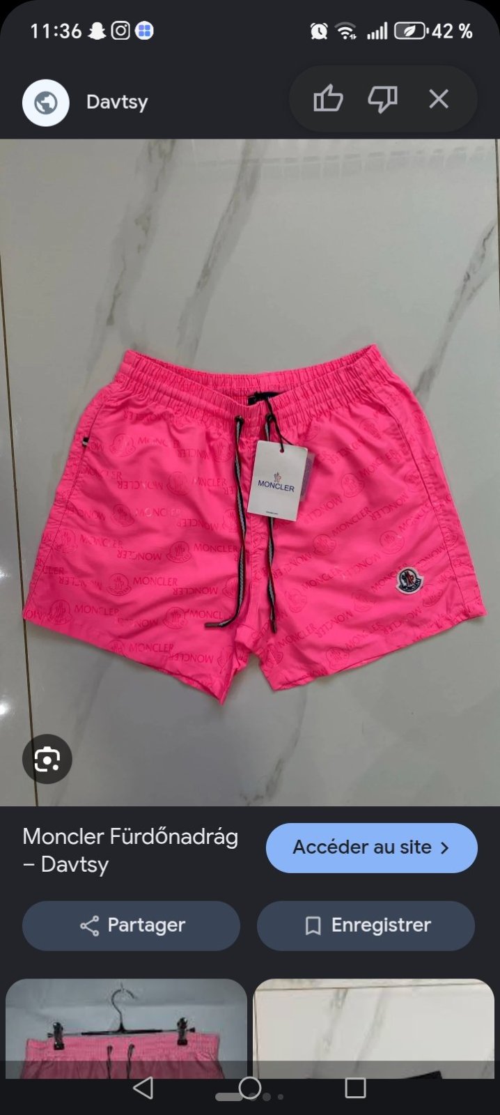 Chort rose moncler