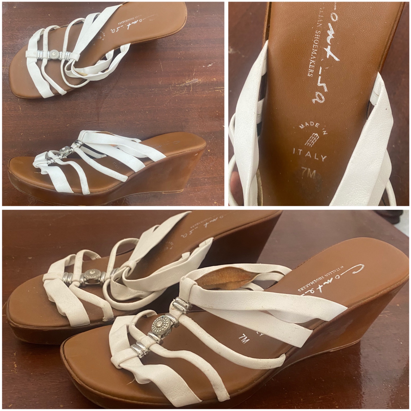 Mules compensées blanches