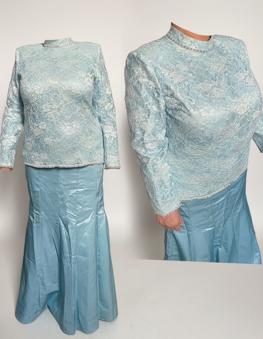 Élégant ensemble soiree bleu clair