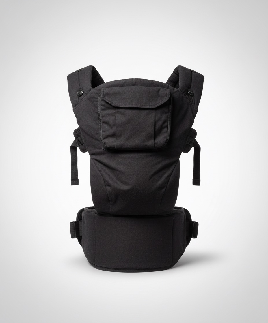Un porte bebe noir avec assise 3/36mois