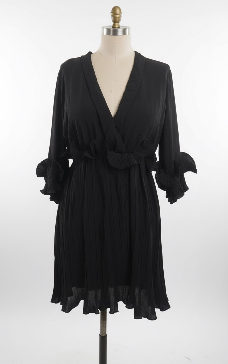 Robe patineuse noire de PrettyLittleThing 