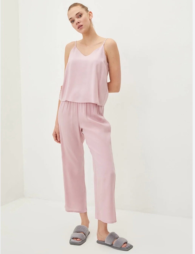 LCW DREAM Ensemble De Pyjama Pour Femmes En Viscose À Encolure En V Et Bretelles Droites