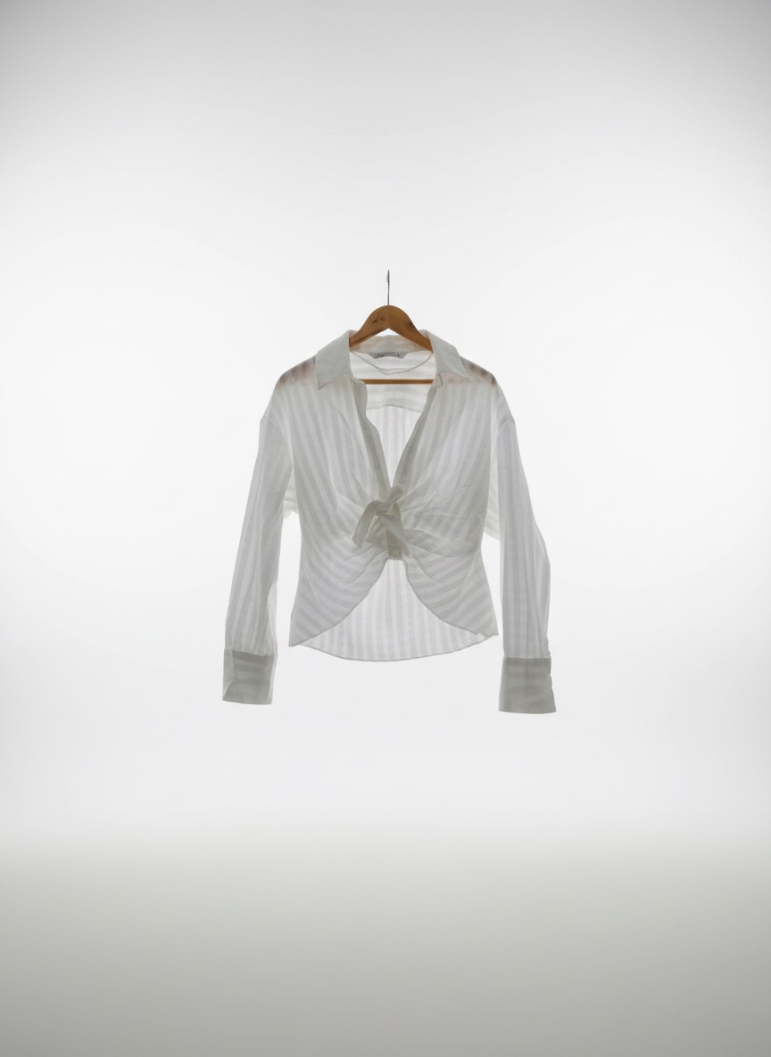 Chemise rayée à nouer marque zara