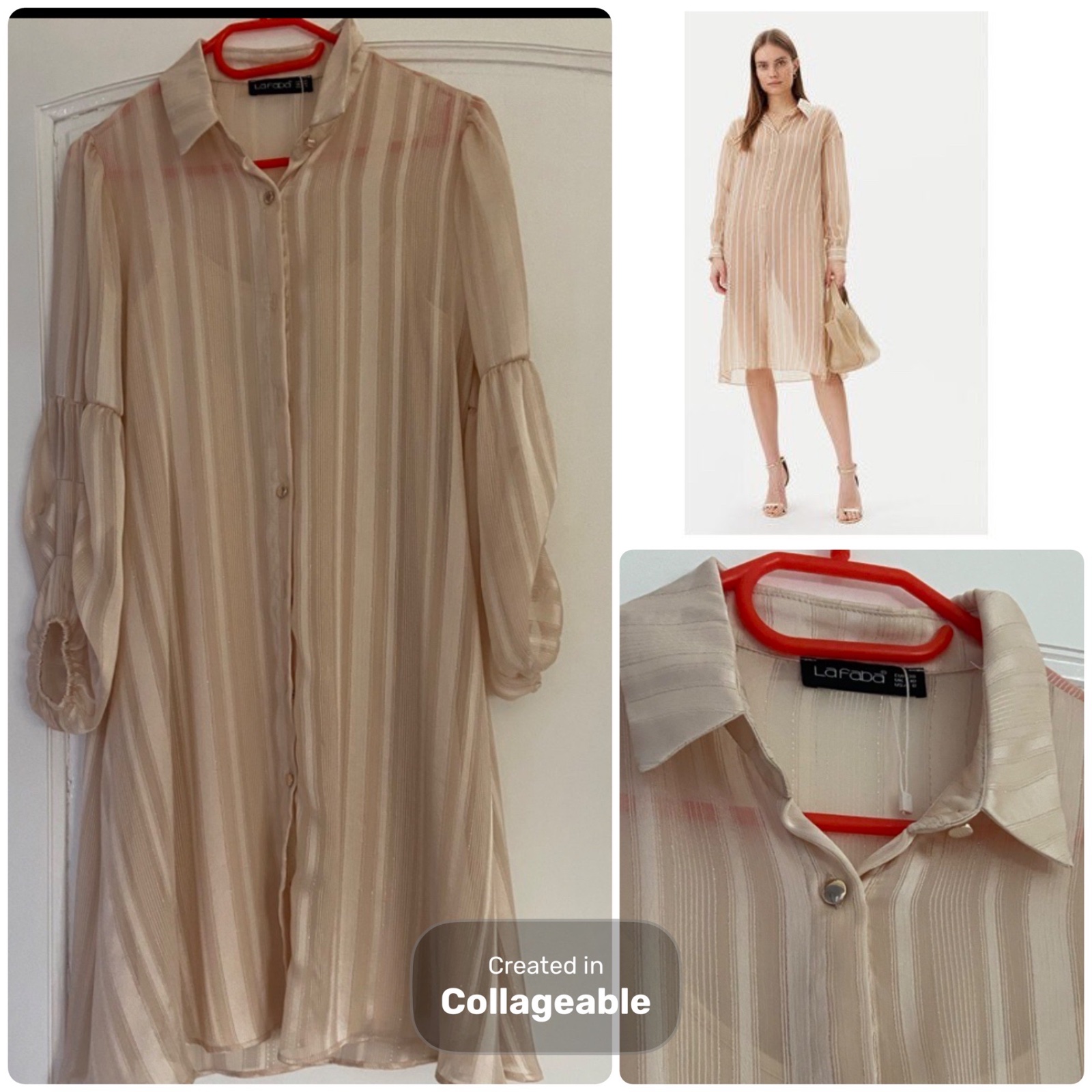 Robe chemise dore taille m 