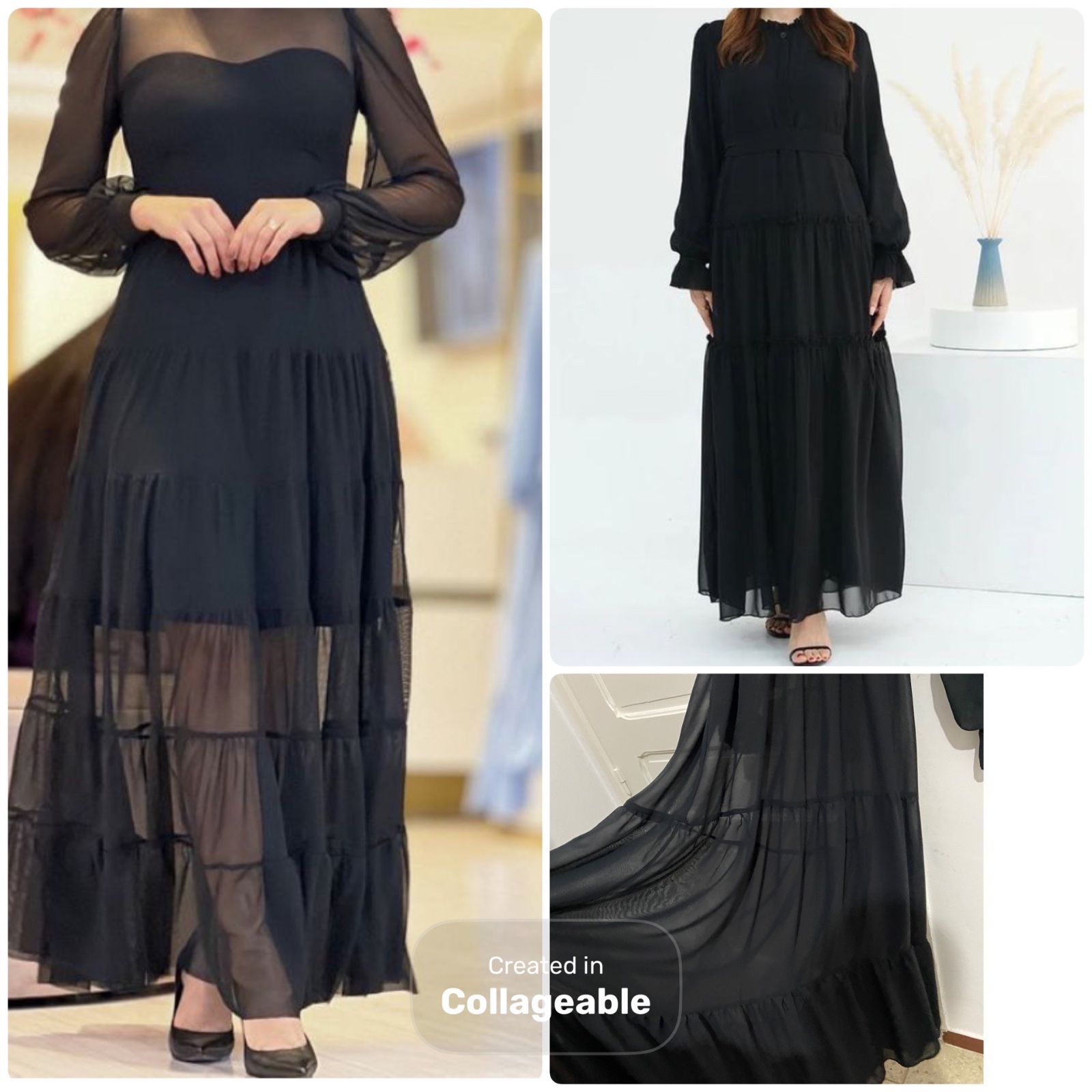 Robe longue en mousseline 