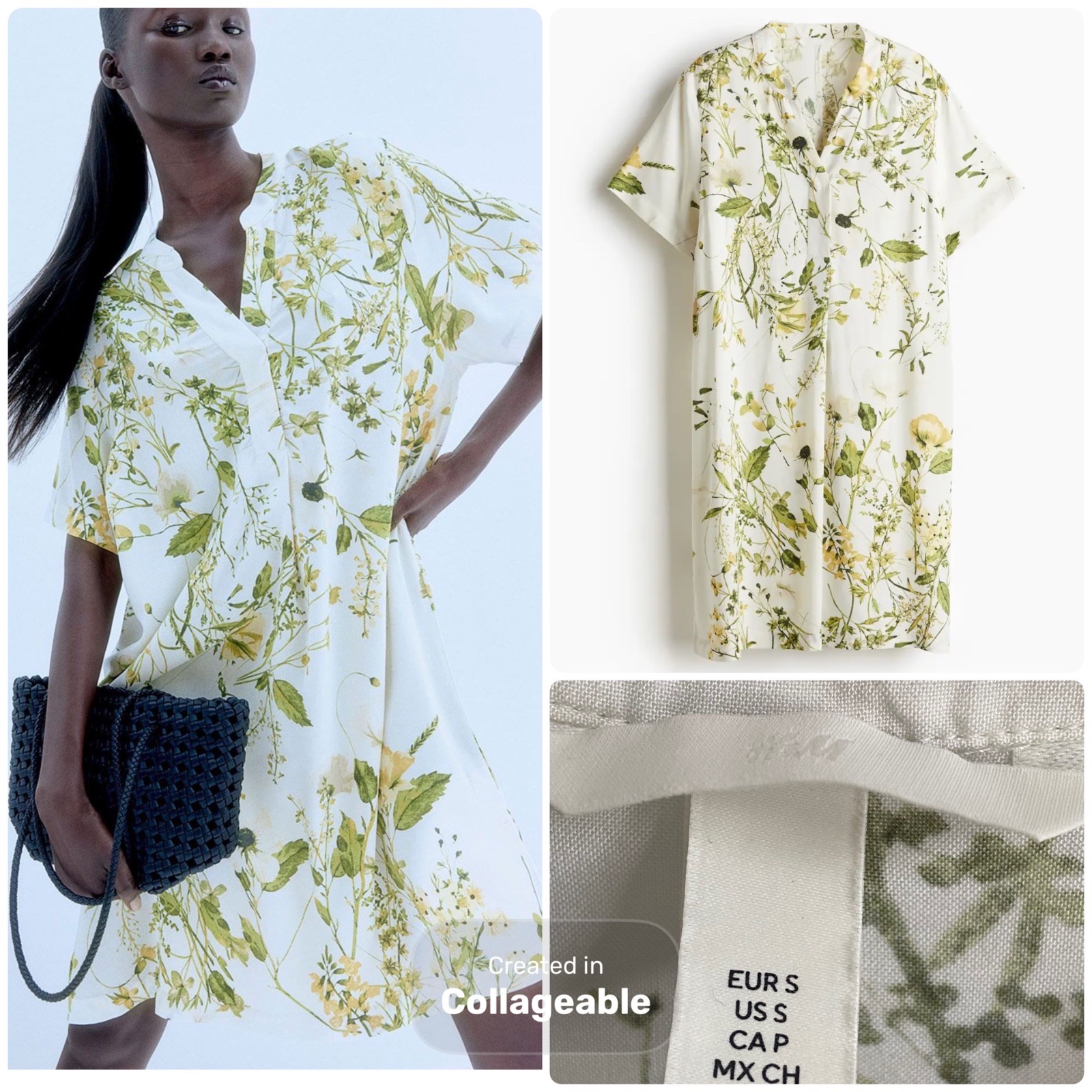 Tres jolie robe fluide en viscose h&m tte neuve taille s/m