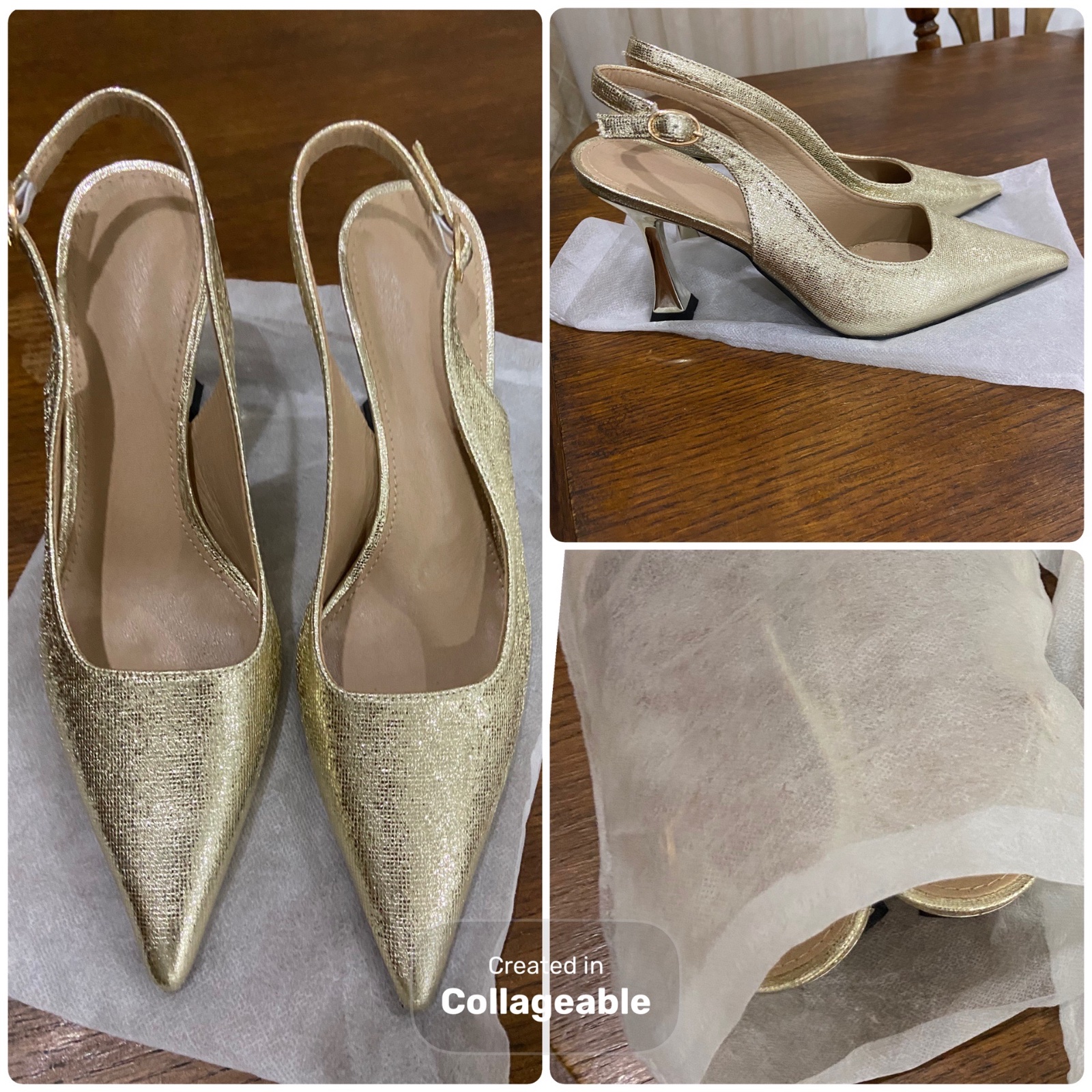 Escarpin dore importe