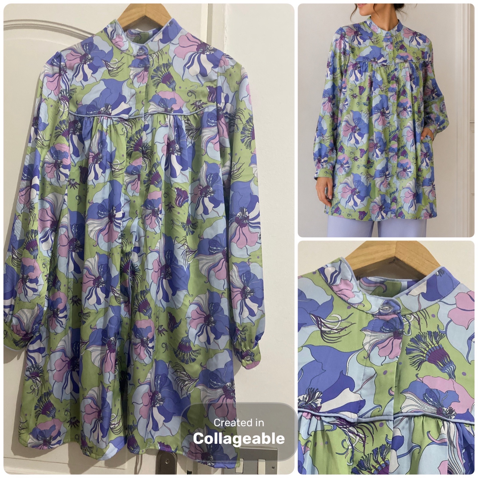 Chemise milongue neuve en satin de soie legere et fluide 