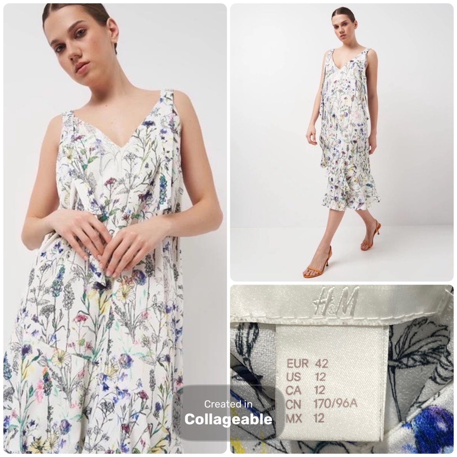 Tres belle robe  midi h&m taille 42