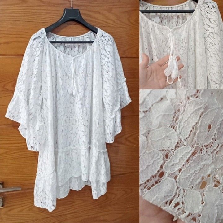 Sublime robe tunique dentelles à volant neuve 