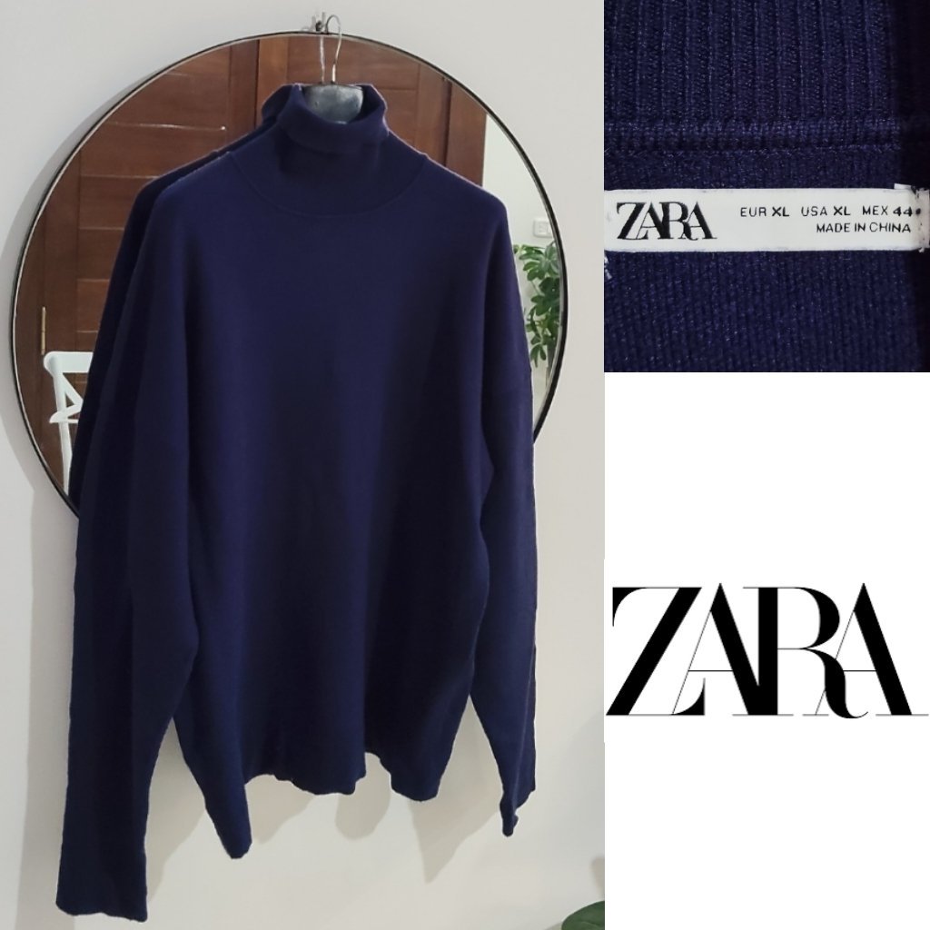 Pull Zara oversize bleu Marine neuf