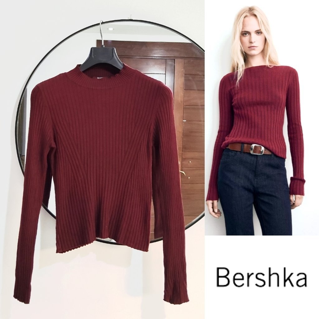 Bershka côtelé  burgundy Lycra neuf