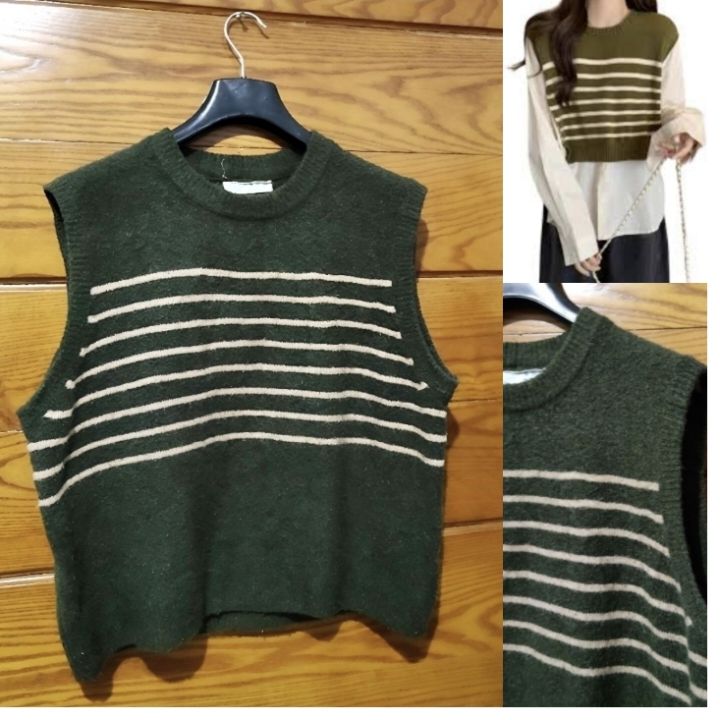 Pull Sans manches Vert olive 