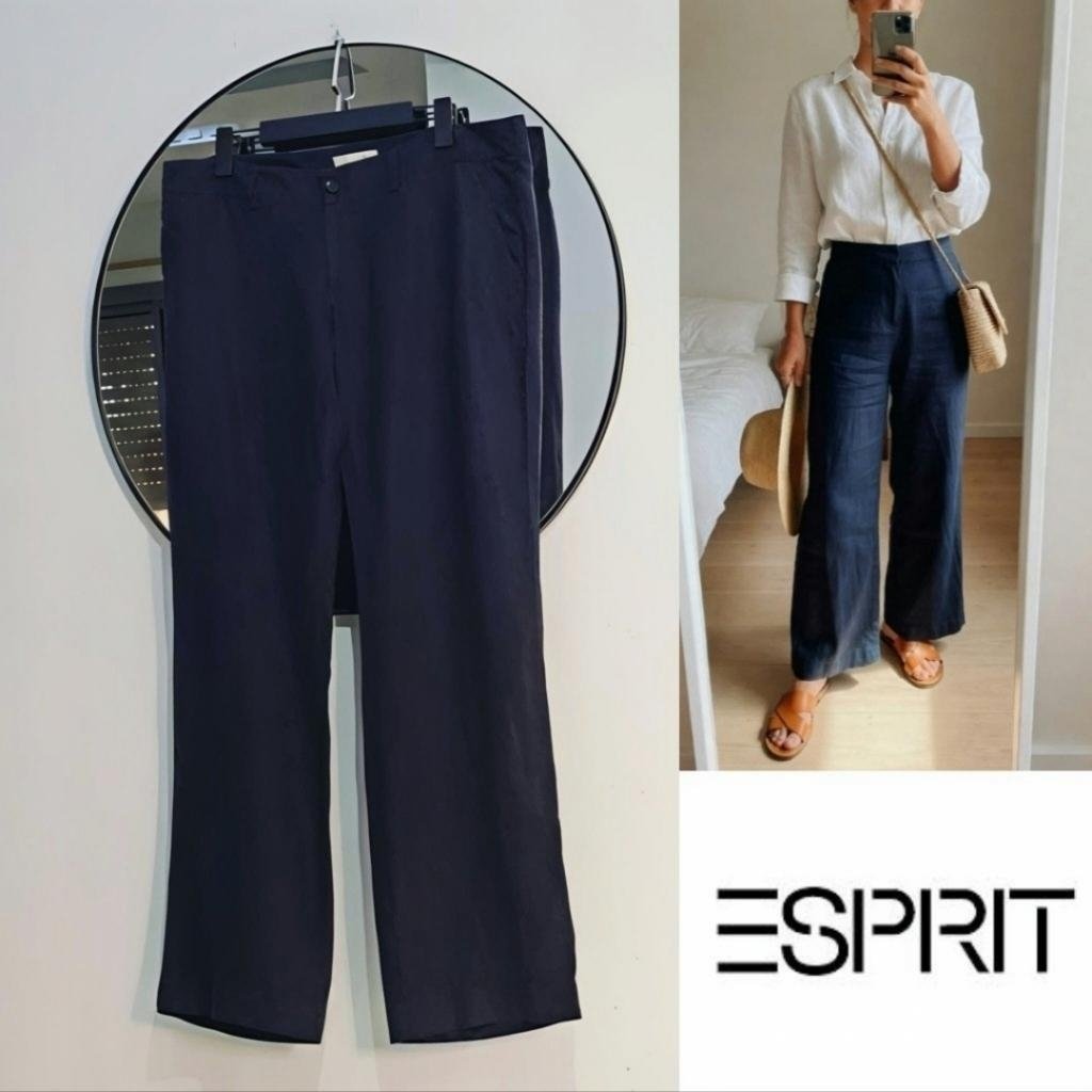 Esprit 💯 lin large Bleu marine neuf