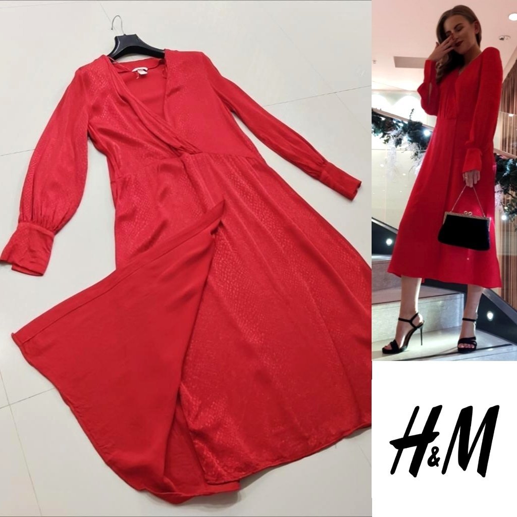 H&M satinée cache coeur longue chic 