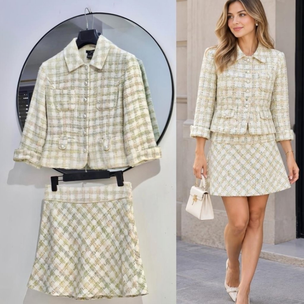 Kenzie à la chanel boutons perles chic