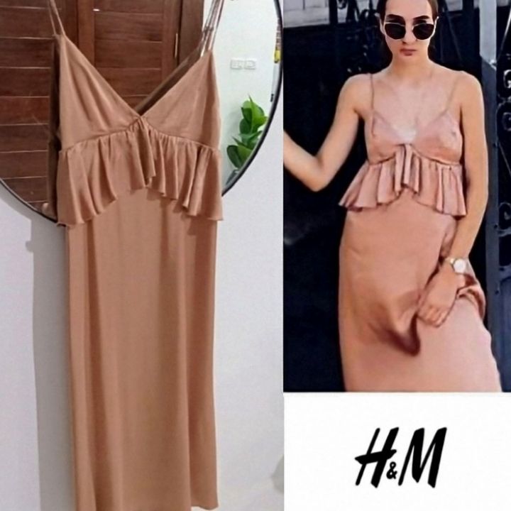Robe satinée H&M vieux rose 