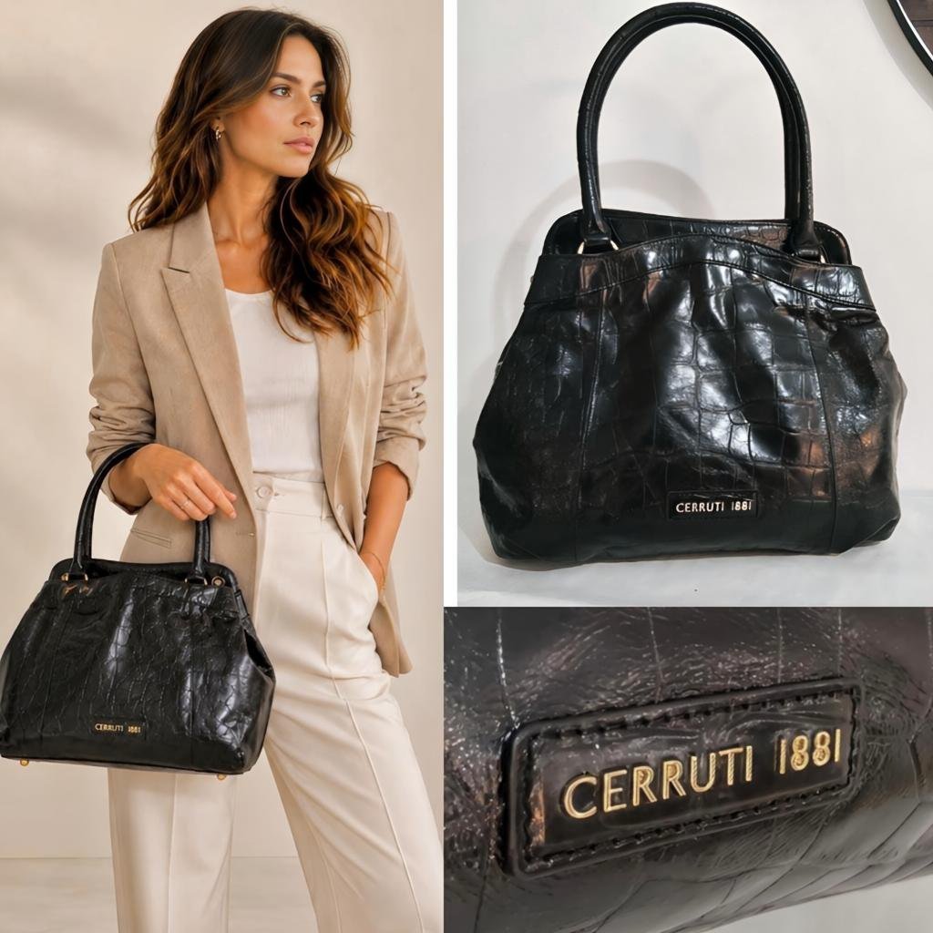 Cerruti 1881 cuir croco porté main neuf