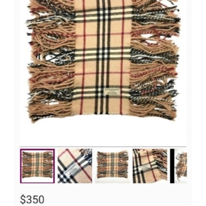 Burberry à franges en laine Neuf 