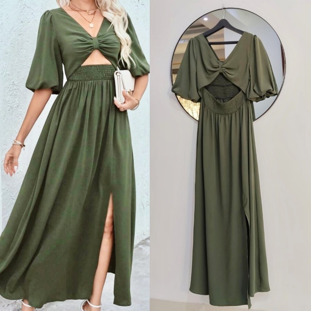 Sublime robe longue à manches bouffantes neuve 