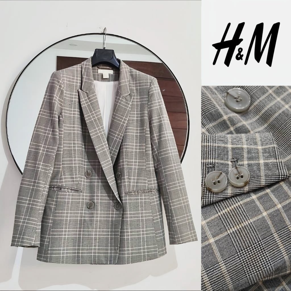 Blazer à carreaux double boutonnage Neuf 