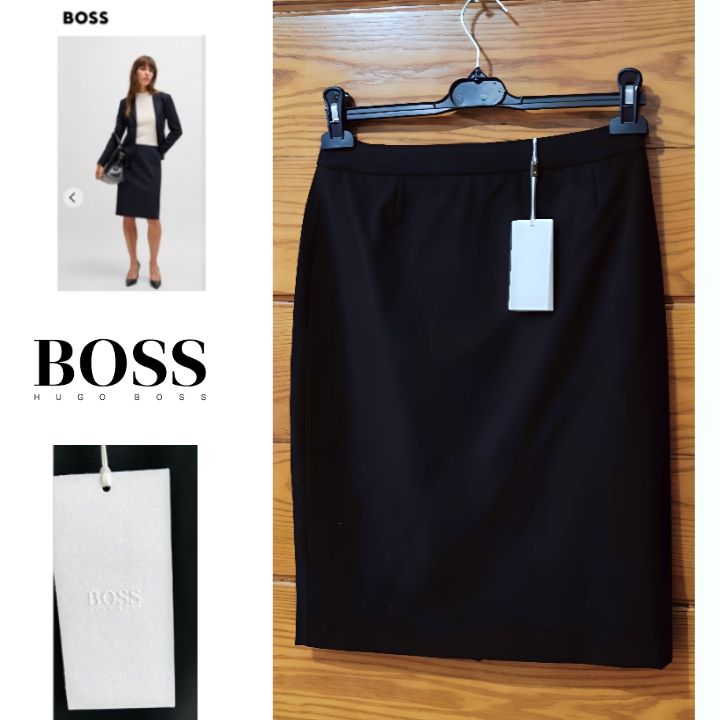 Hugo Boss jupe crayon en laine Vierge 