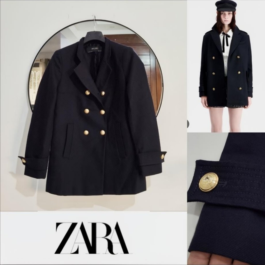 Manteau Zara léger avec boutons dorés neuf 
