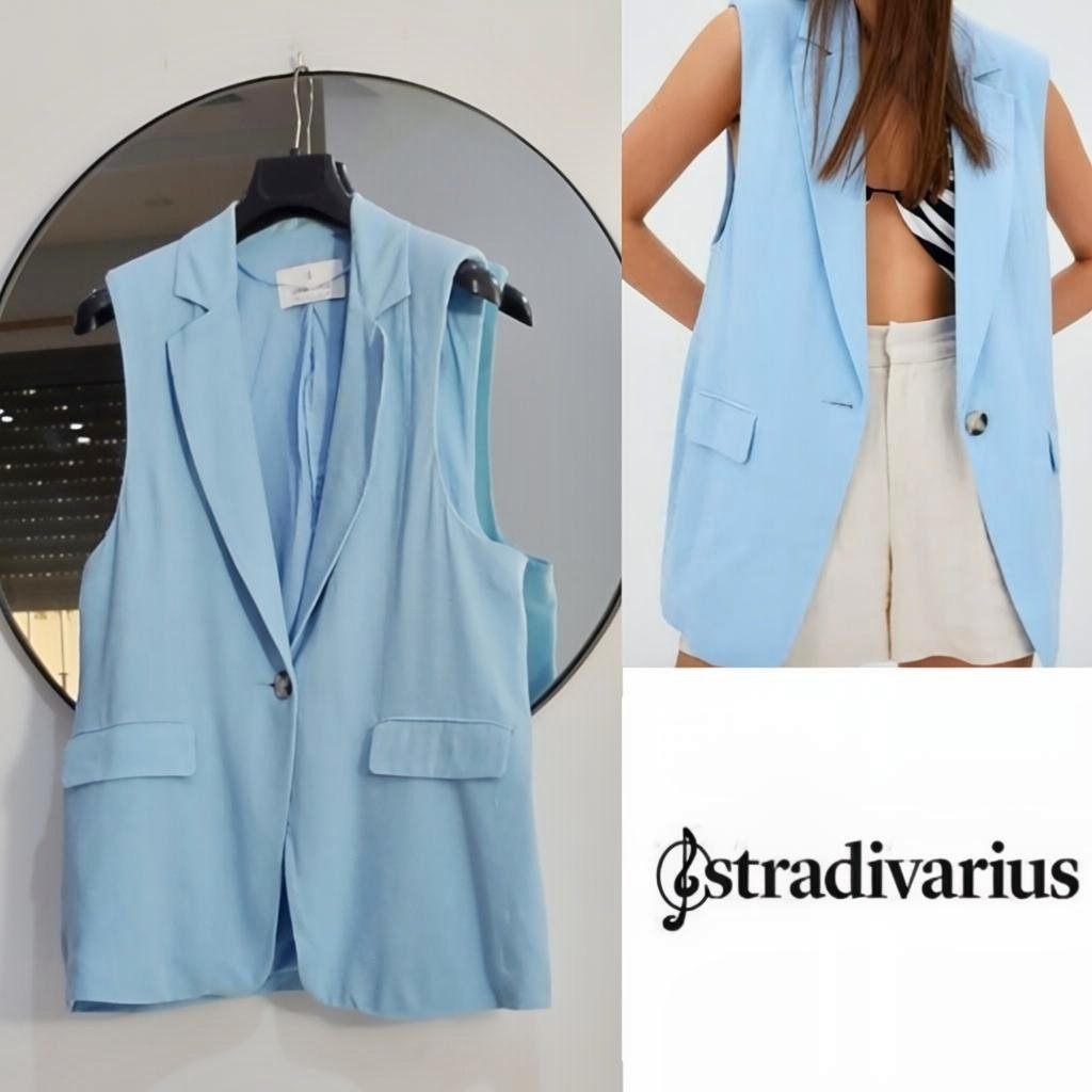 Stradivarius sans manches Bleu ciel