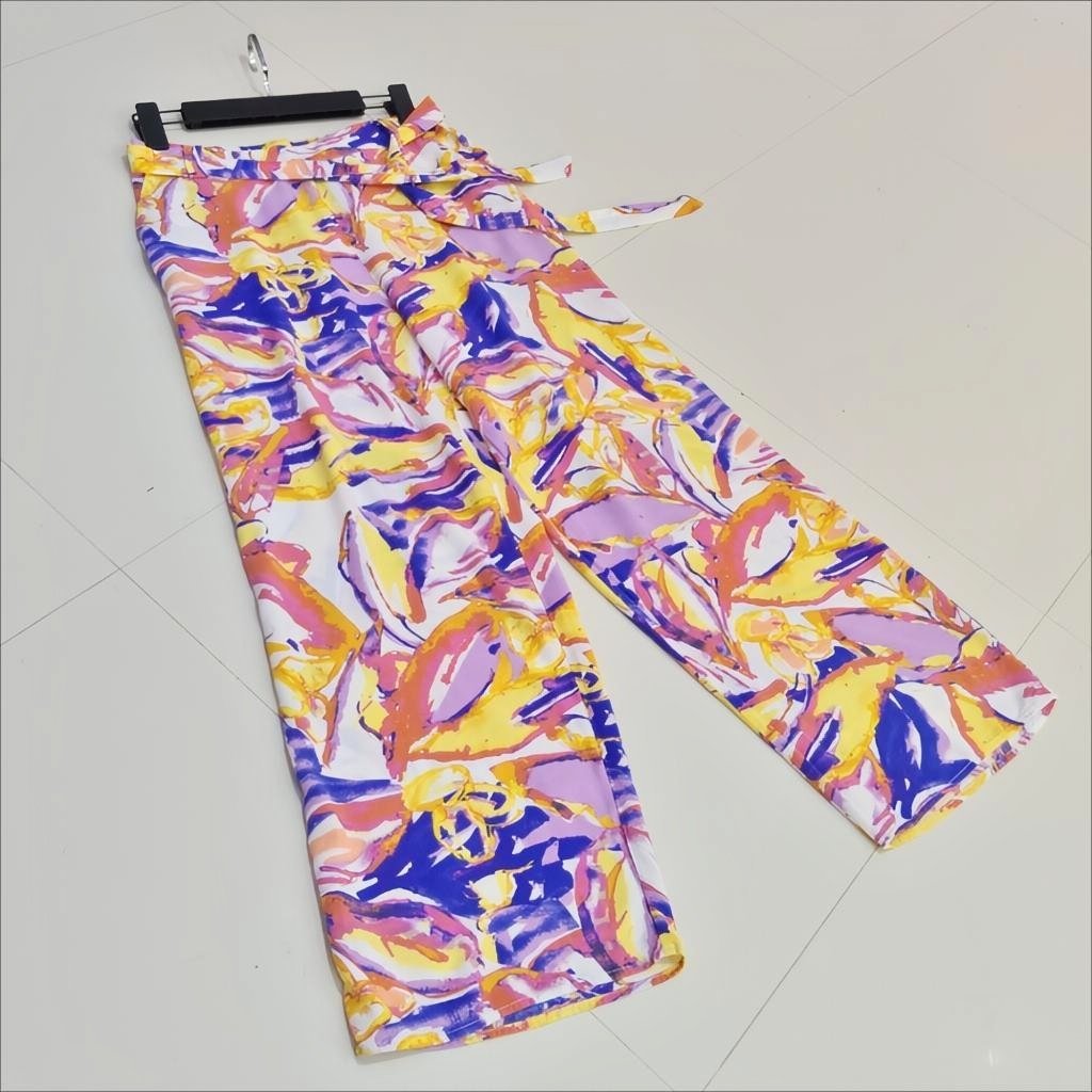 Pantalon large 💯 Viscose multicolore Neuf 