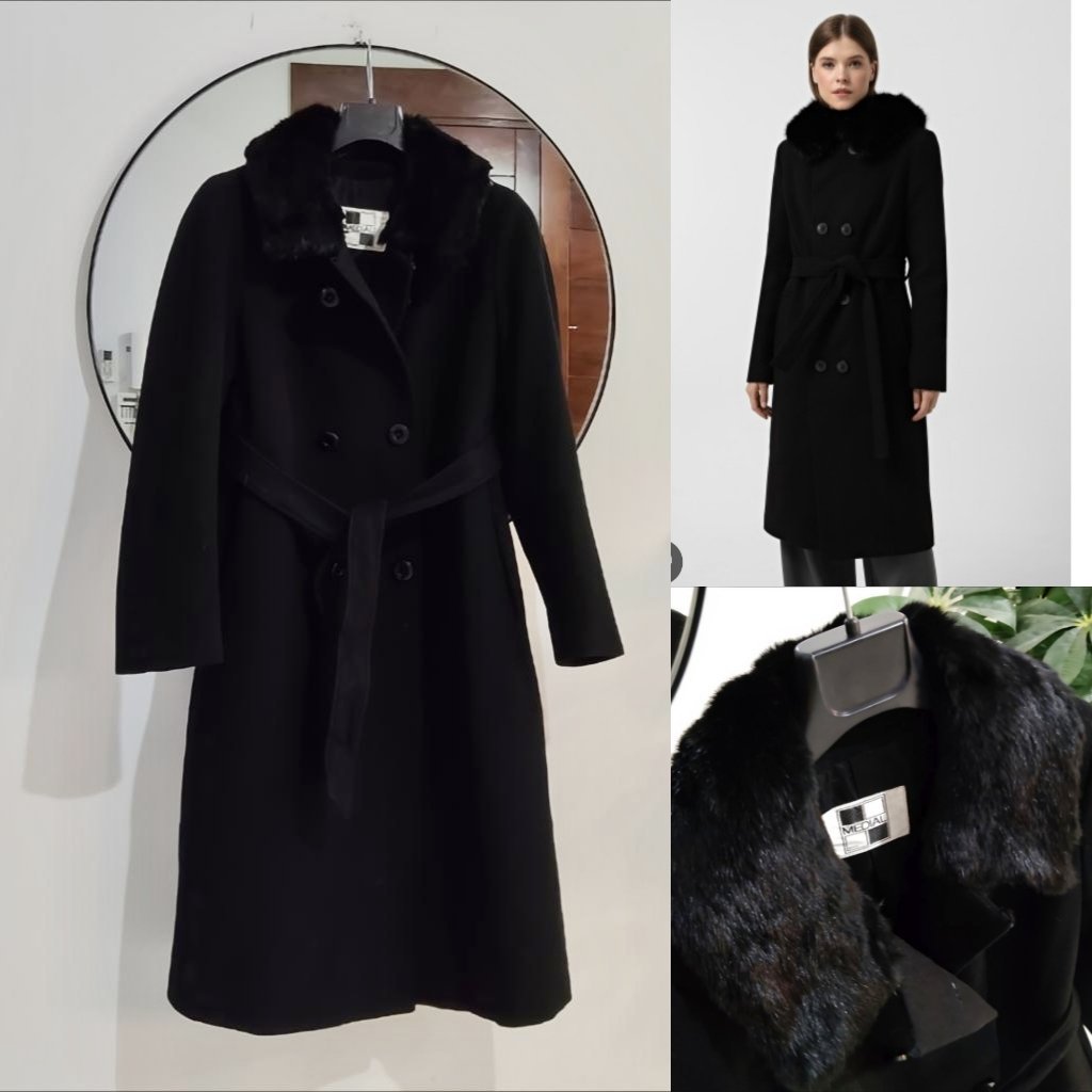 Médial Paris en laine et ceinture chic 